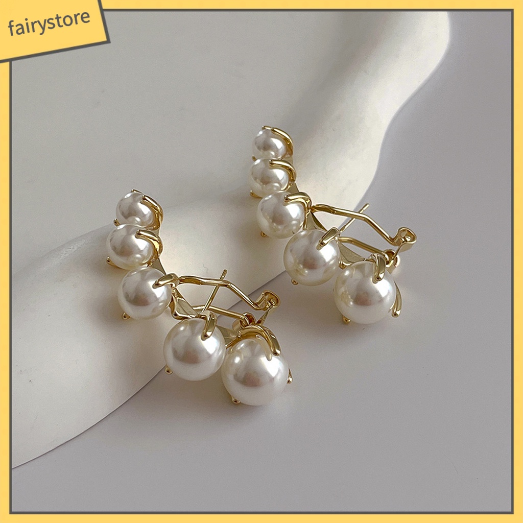 1 Đôi Bông Tai Ngọc Trai Giả Sang Trọng Cho Nữ