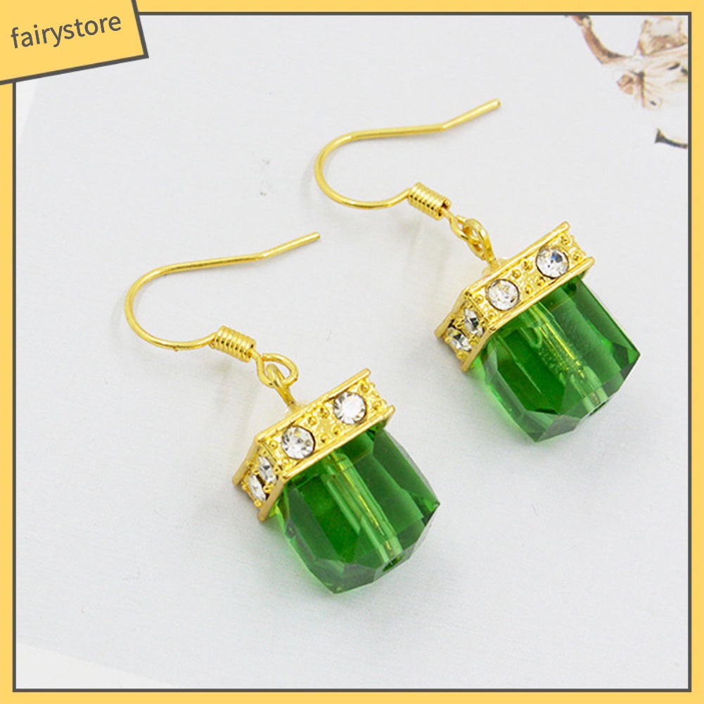 Bông Tai Hình Vuông Đính Đá Giả Thời Trang Dành Cho Nữ