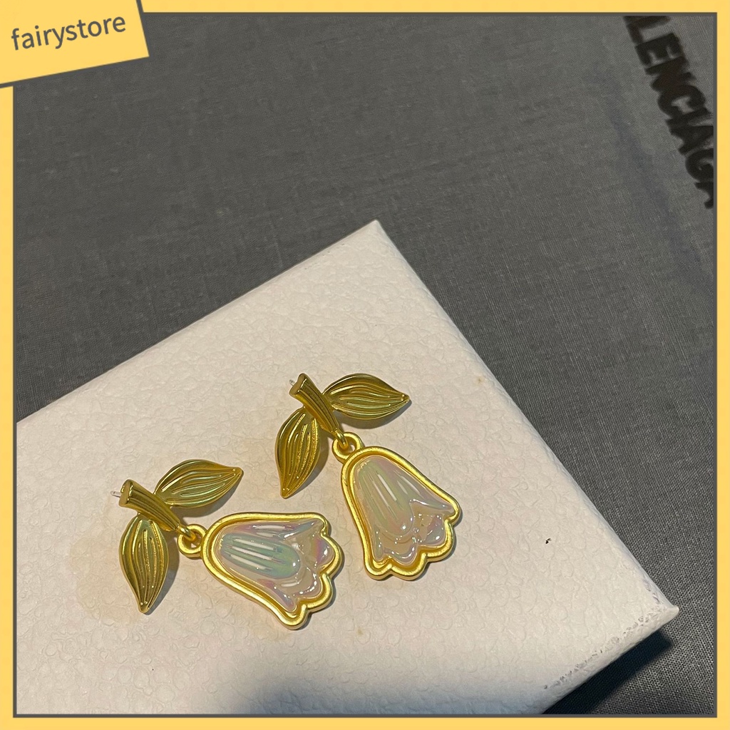 1 Đôi Bông Tai Hình Giọt Nước Họa Tiết Hoa Phong Cách Thời Trung Cổ Dành Cho Nữ