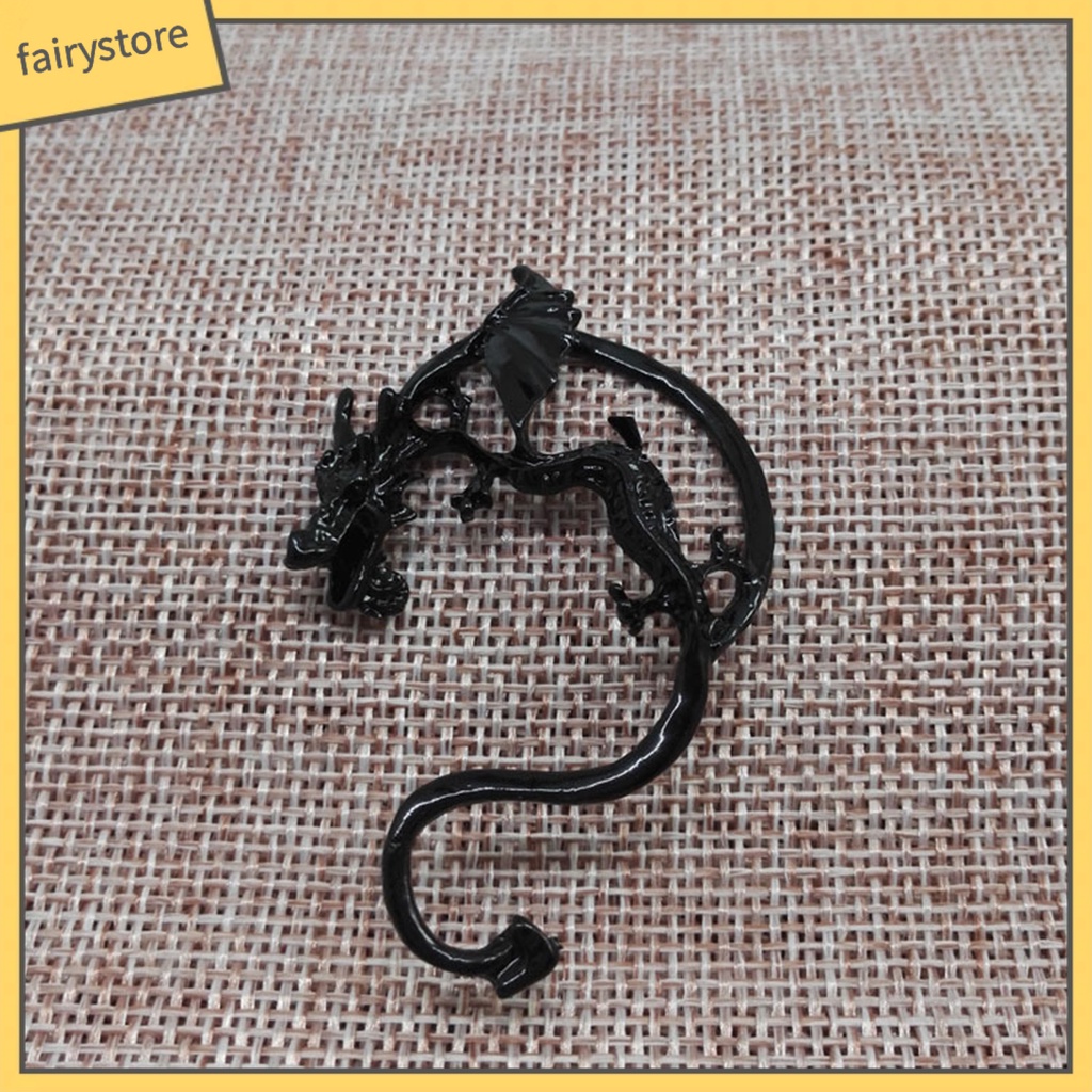 1 Khuyên Đeo Vành Tai Unisex Hình Rồng Phong Cách Punk Cá Tính