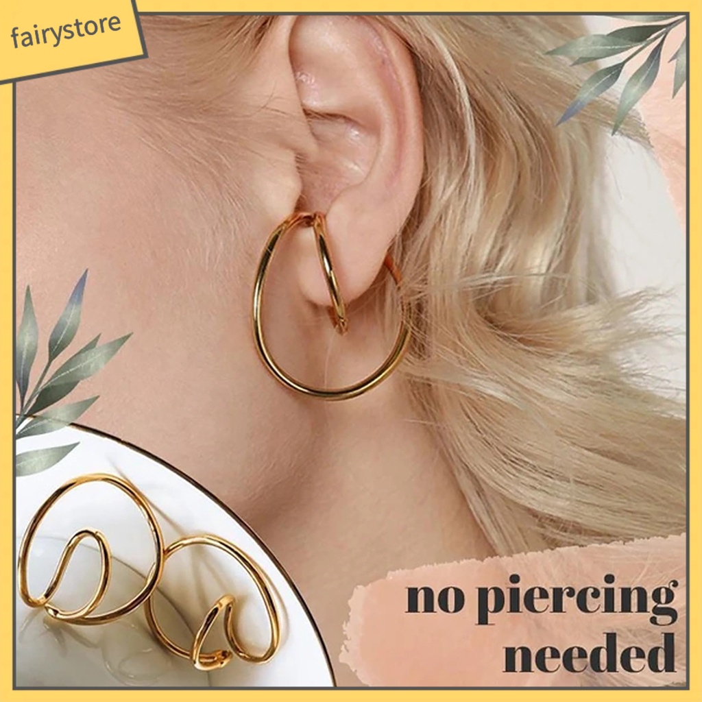 Bông Tai Dạng Kẹp Phong Cách Retro Cá Tính Cho Nữ