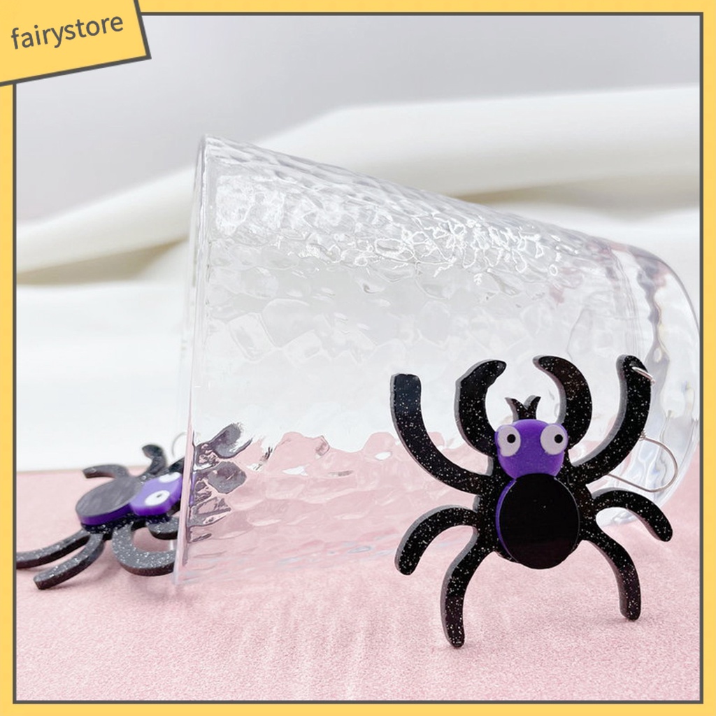 [FRO] Bông Tai Acrylic Hình Nhện Vui Nhộn Dễ Phối Đồ Cho Halloween