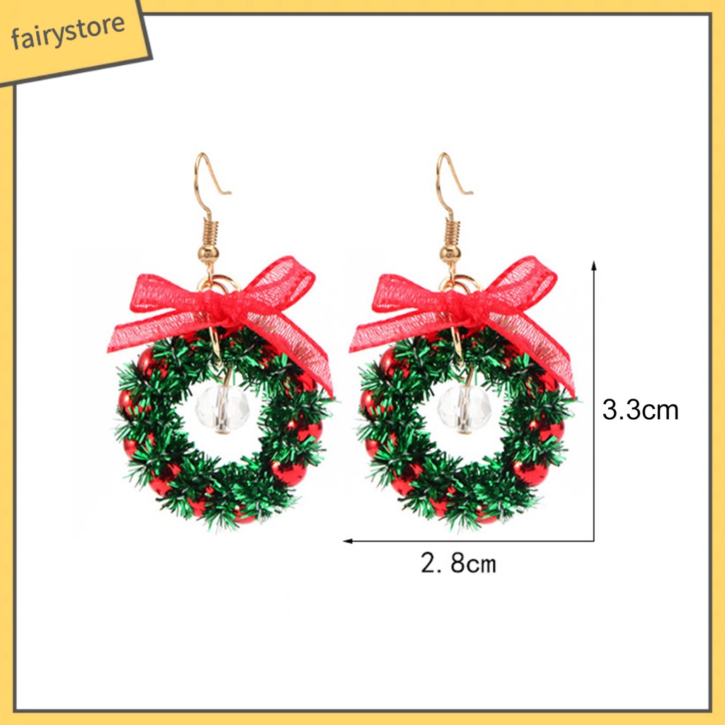 [FRO] Bông Tai Chuỗi Hạt Pha Lê Nhân Tạo Trọng Lượng Nhẹ Hình Cây Thông Giáng Sinh Nhiều Màu Sắc Dễ Phối Đồ