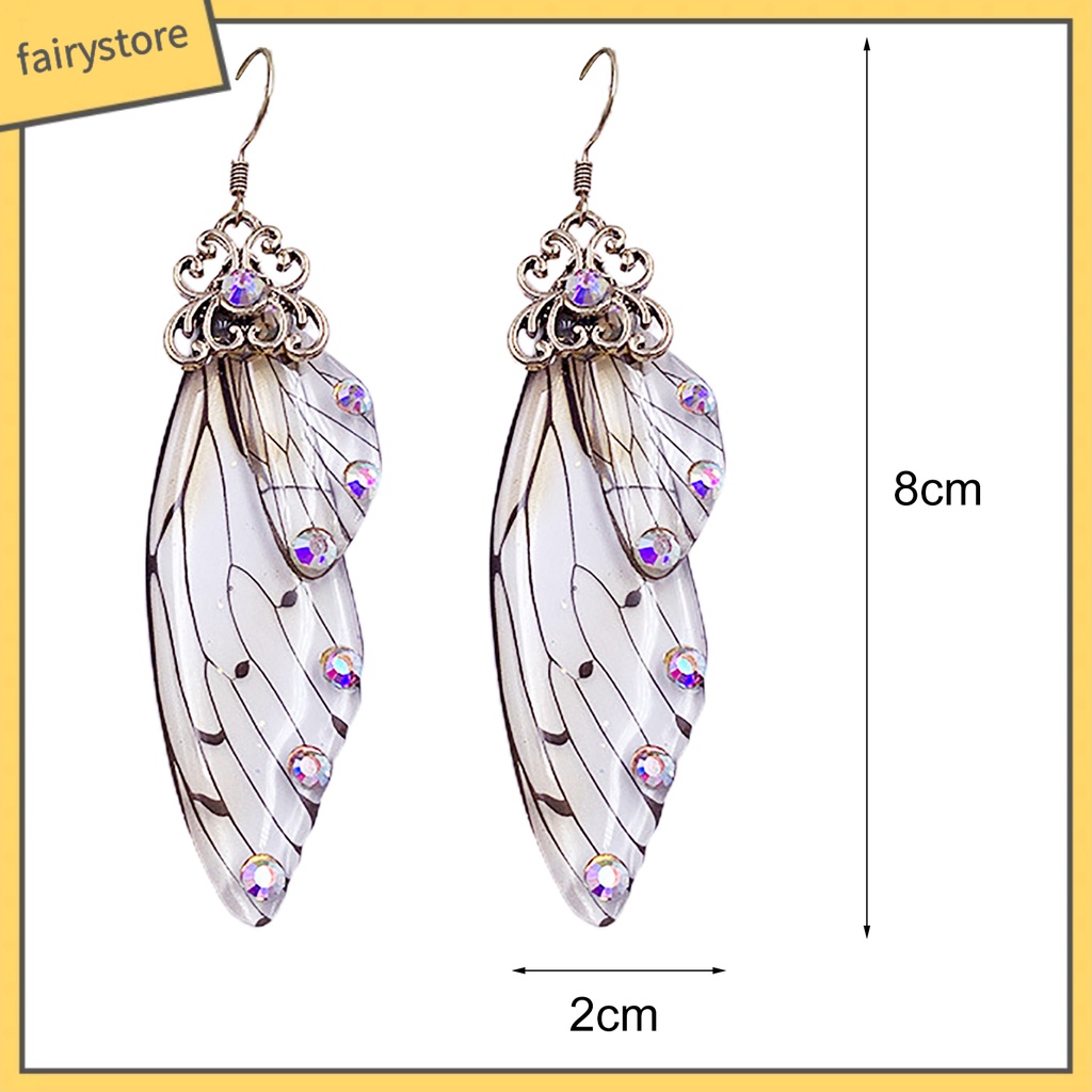 Bông Tai Hình Cánh Bướm Đính Đá Nhiều Màu Sắc Dành Cho Nữ