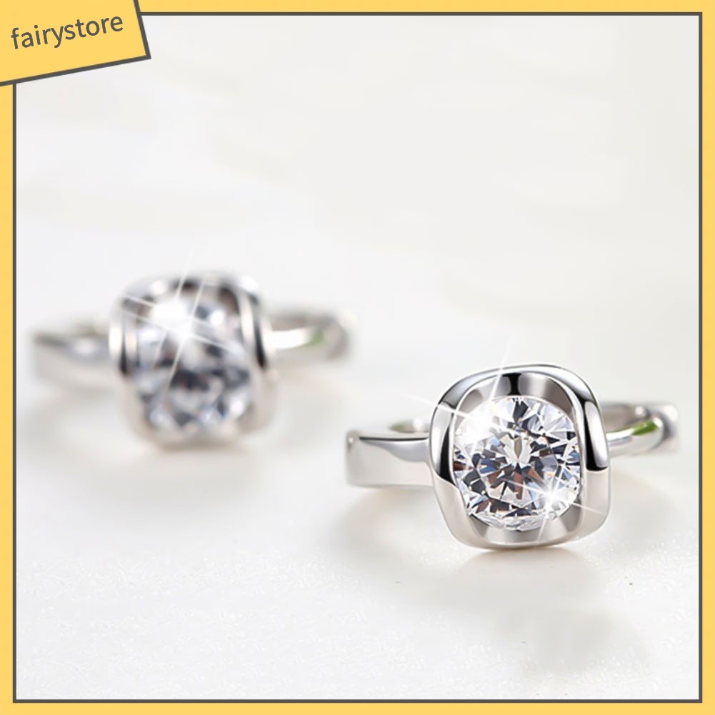 Bông Tai Tròn Đính Đá Thời Trang Dành Cho Nữ