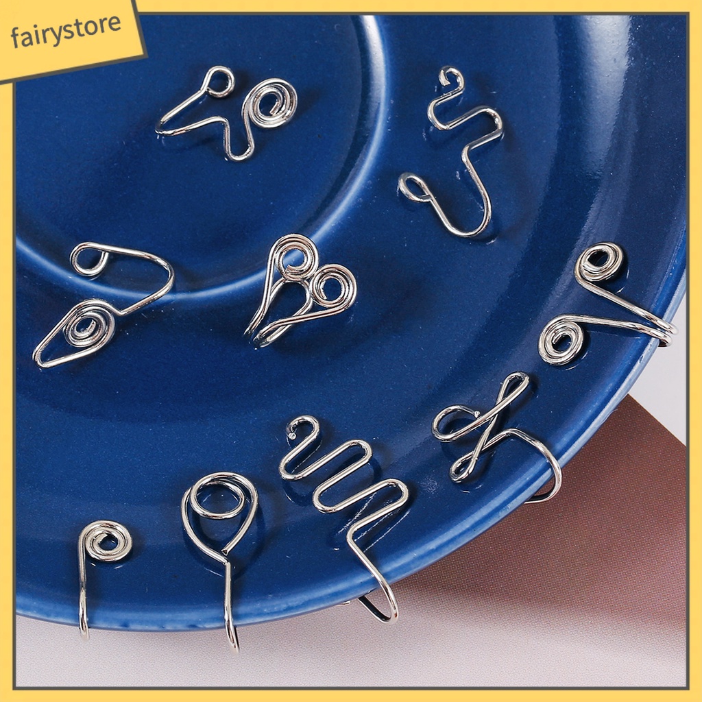 [FRO] Set 9 / 12 Khuyên Mũi Hợp Kim Đính Ngọc Trai Nhân Tạo Không Cần Xỏ Lỗ Phong Cách Retro Cho Nữ