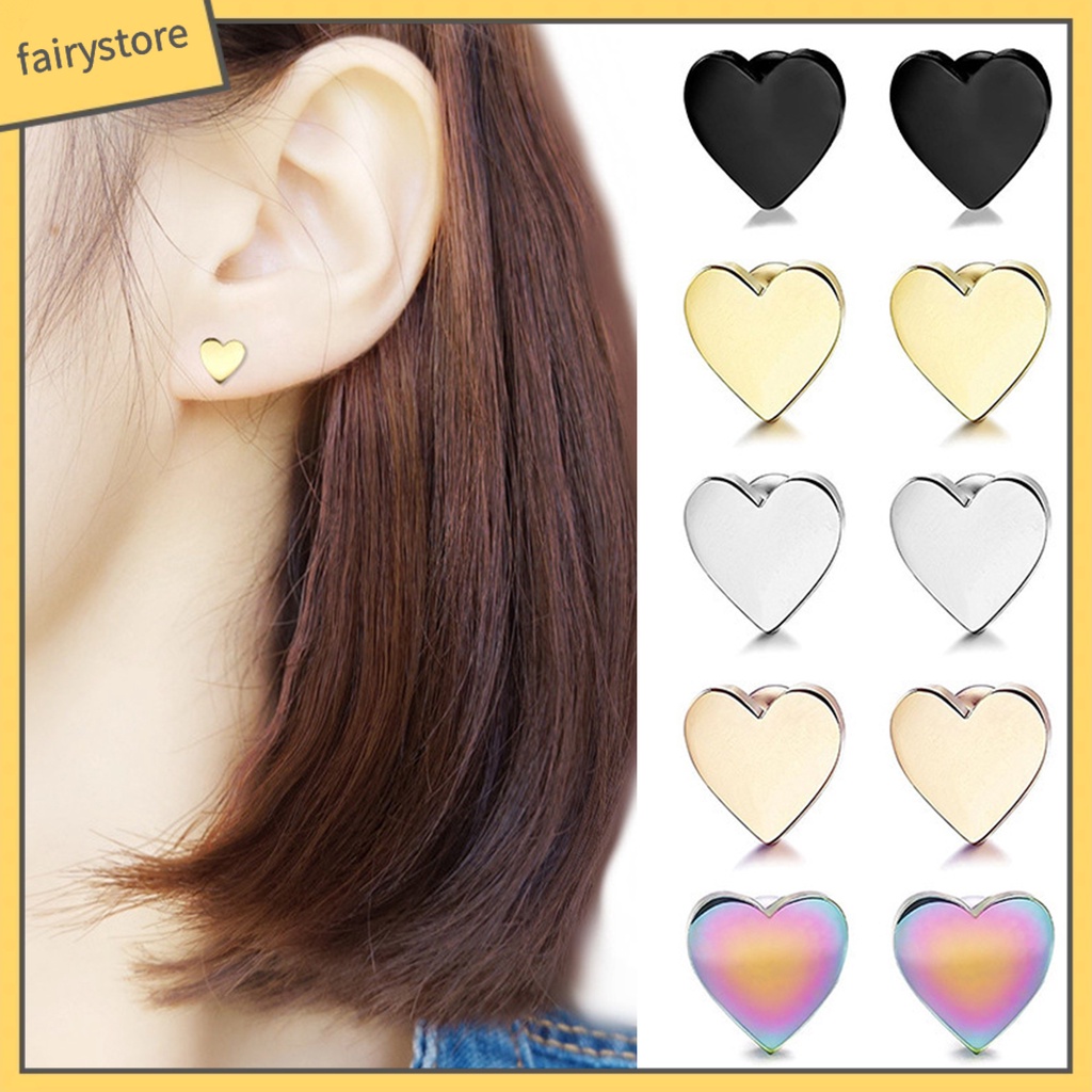 1 Khuyên Xỏ Sụn Tai Hình Trái Tim Mạ Điện Sáng Bóng Không Gây Dị Ứng Thoải Mái Thích Hợp Làm Quà Tặng Trang Sức Cho Nam Và Nữ