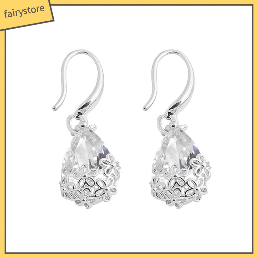 Bông Tai Hình Giọt Nước Đính Đá Zircon Thời Trang Dành Cho Nữ