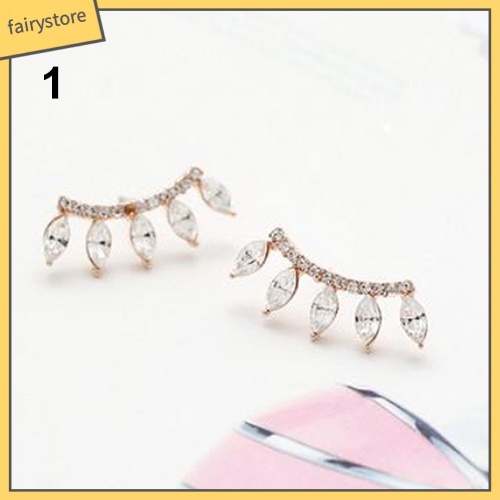 Bông Tai Mạ Bạc Hình Vương Miện Đính Đá Thời Trang