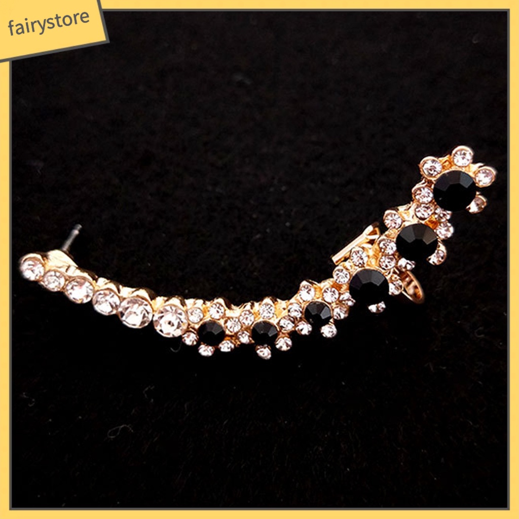 [FRO] 1 Khuyên Tai Tích Hợp Kẹp Đính Đá Hình Bông Tuyết Cho Nữ