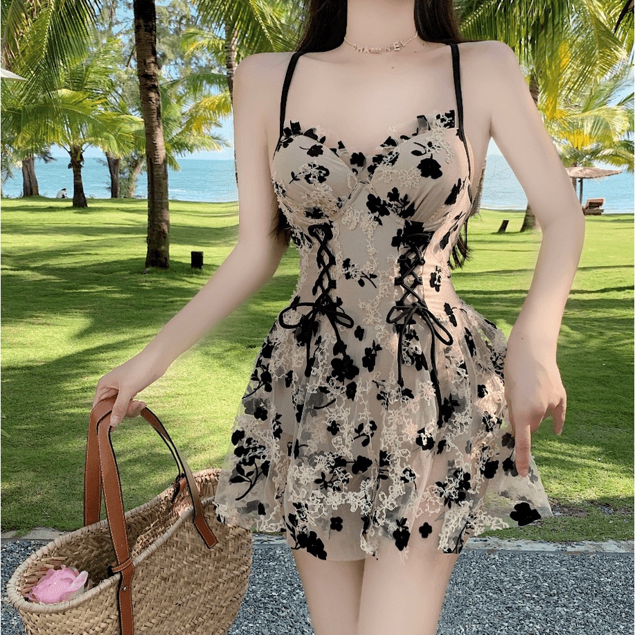 Đồ bơi nữ kín đáo tay ngắn CÓ MÚT CÓ SIZE-Bikini đi biển 2 mảnh có tay váy xoè- đồ bơi học sinh nữ AA7525