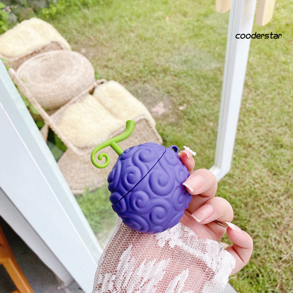Vỏ Bảo Vệ Hộp Sạc Tai nghe không dây AirPods 1 / 2 / 3 / Pro Hình Trái Cây Ác Quỷ 3D Mềm Chống Rơi Kèm Móc Khóa