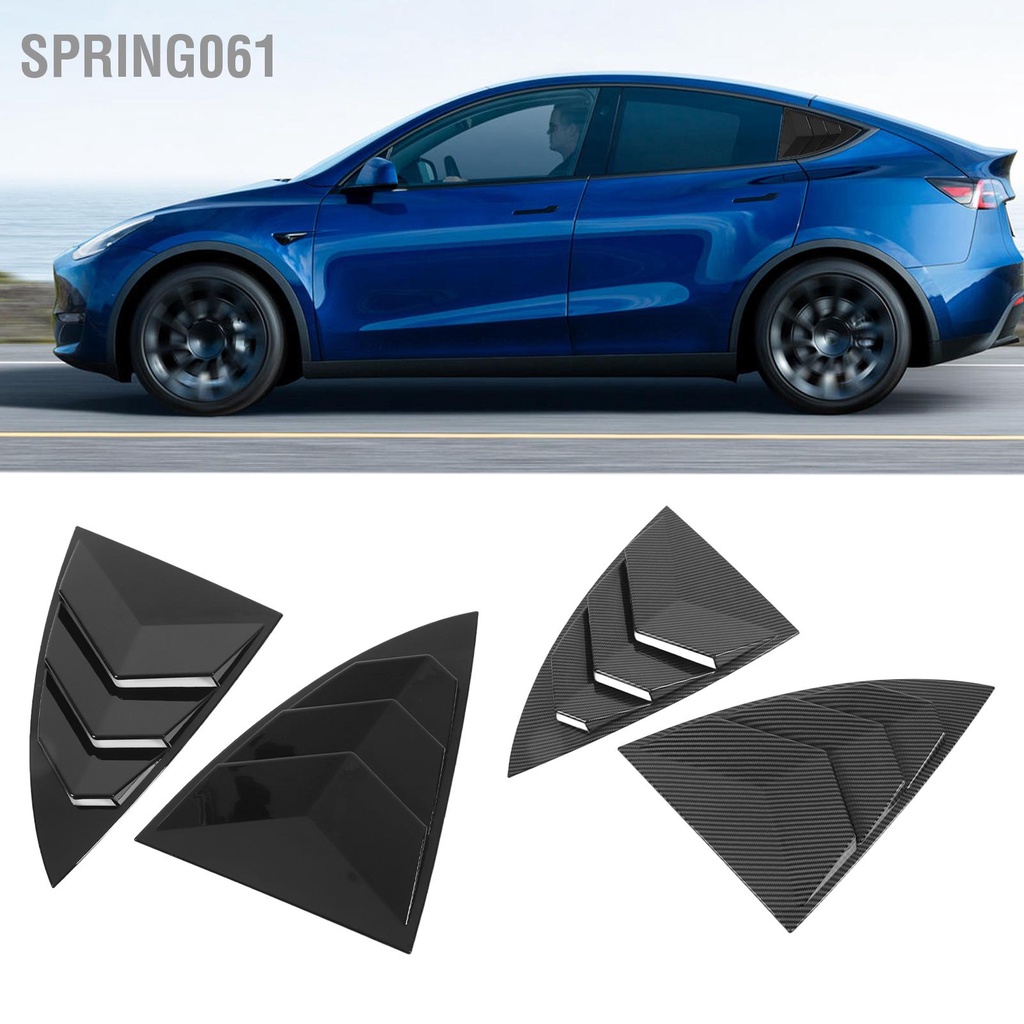 Spring061 2 Chiếc Cửa Sổ Bên Xẻ Tà Bề Mặt Mịn Tam Giác Bộ Chia Bóng Bao Da Thay Thế Cho Mẫu Tesla Model Y 2021 Đến 2023