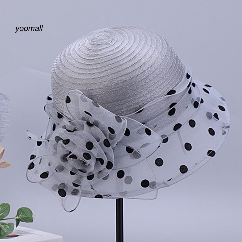 Mũ Tai Bèo Thoáng Khí Chống Tia UV Họa Tiết Chấm Bi / Hoa Xinh Xắn Cho Nữ