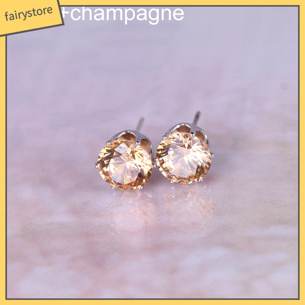 Bông Tai Đính Đá Zircon Thời Trang Thanh Lịch Dành Cho Nữ