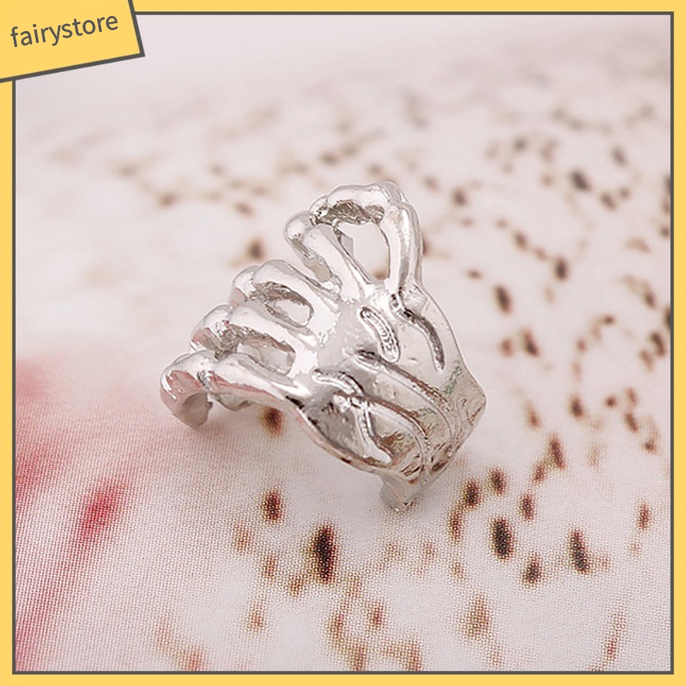 [FRO] 1 Khuyên Tai Kẹp Hình Bộ Xương Bàn Tay Thời Trang Punk