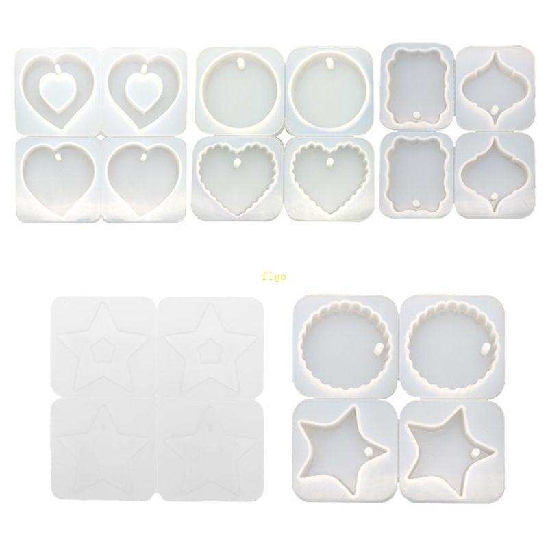 Set 4 Khuôn Silicone Làm Mặt Trang Sức Hình Trái Tim