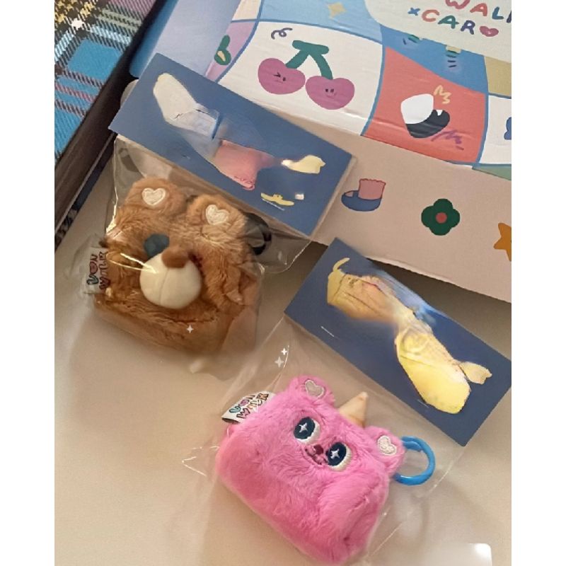 Vanwalk & caro Túi Đựng Tiền Xu / Tai Nghe Bằng Vải Bông Hình Thỏ / Gấu Hoạt Hình Haobing Boutiq