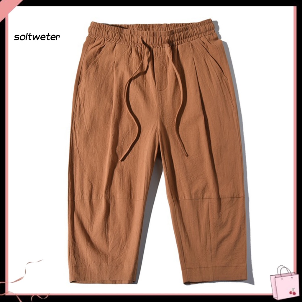 Quần Lửng Dáng Suông Có Túi Màu Trơn Phong Cách Đường Phố Mùa Hè