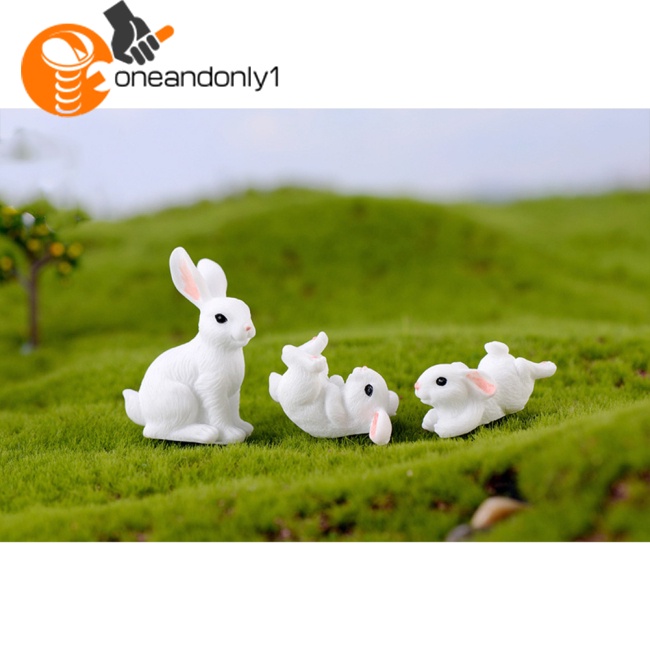 Đồ trang trí Thỏ Mini Bằng Nhựa Resin Dễ Thương Trang Trí Tiểu Cảnh