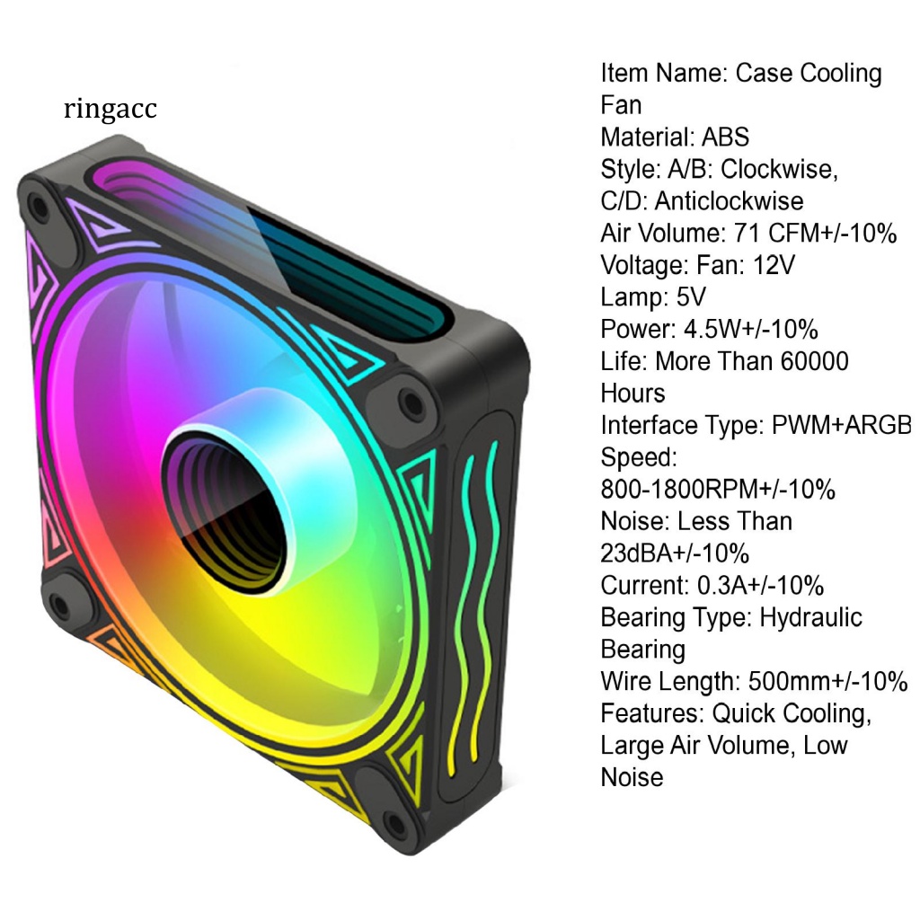 Quạt Tản Nhiệt 12cm 5V ARGB PWM Chống Ồn Thấp Cho CPU Máy Tính
