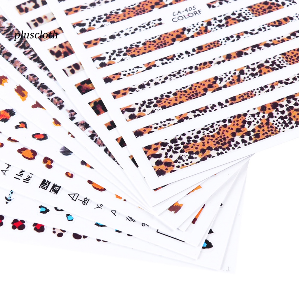 Miếng Dán Trang Trí Móng Tay Họa Tiết Da Báo Thời Trang
