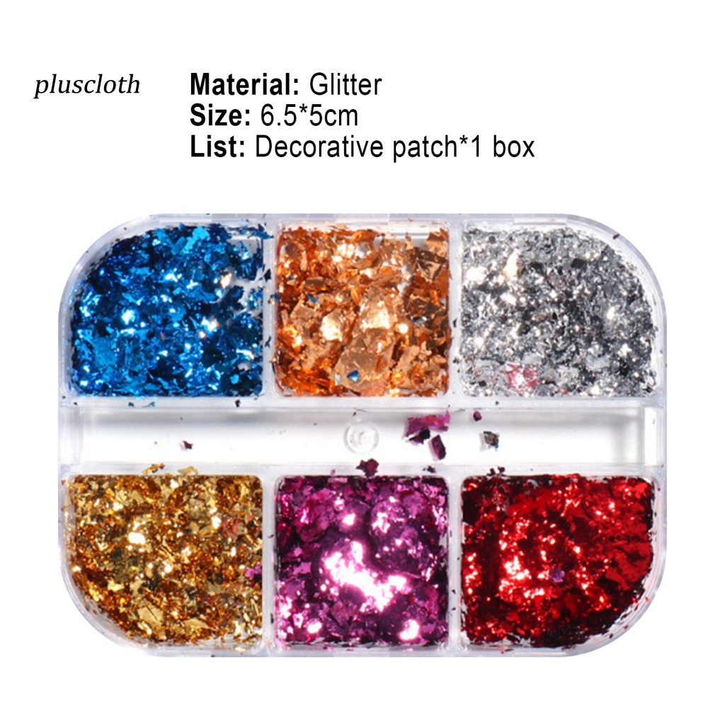 &lt; Pluscloth &gt; Hộp Giấy Foil 6 Ngăn Dán Móng Nghệ Thuật Kết Cấu Sáng Tạo Đáng Yêu Dùng Để Trang Trí Móng Cá Nhân Sử Dụng Cá Nhân