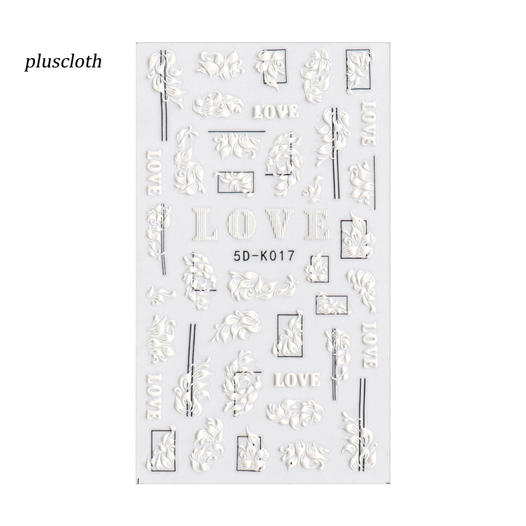 Miếng Dán Trang Trí Móng Tay Họa Tiết Ren Hoa 5D Xinh Xắn