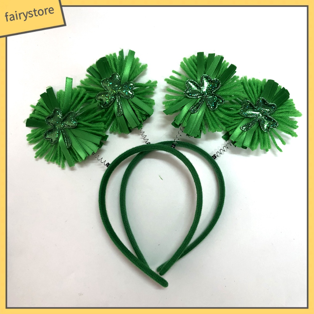 Băng Đô Cài Tóc Đính Cỏ Bốn Lá Chống Trượt Thiết Kế Vui Nhộn