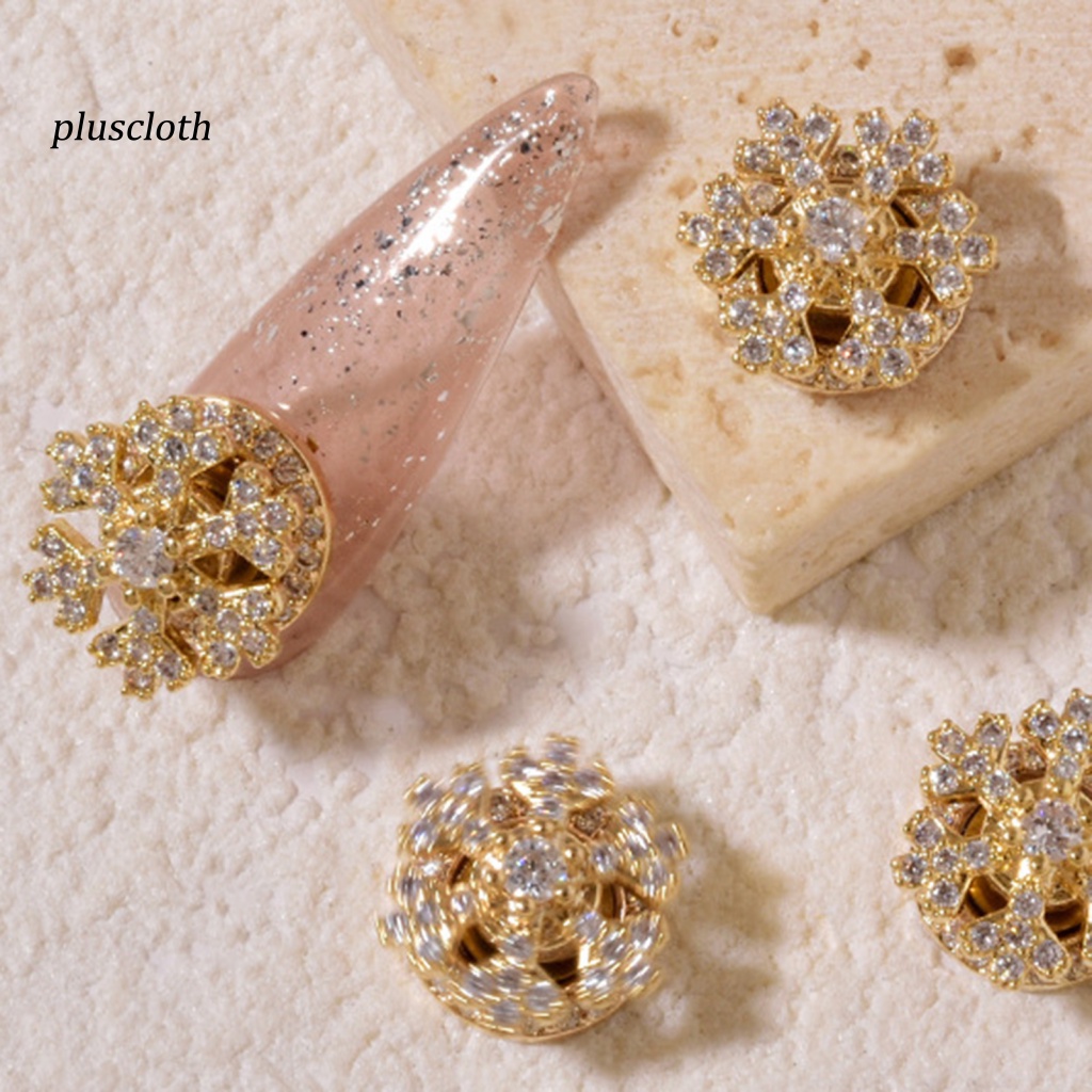 Phụ Kiện Trang Trí Móng Tay Nghệ Thuật Hình Bông Tuyết Đính Đá Zircon 3D Mừng Năm Mới