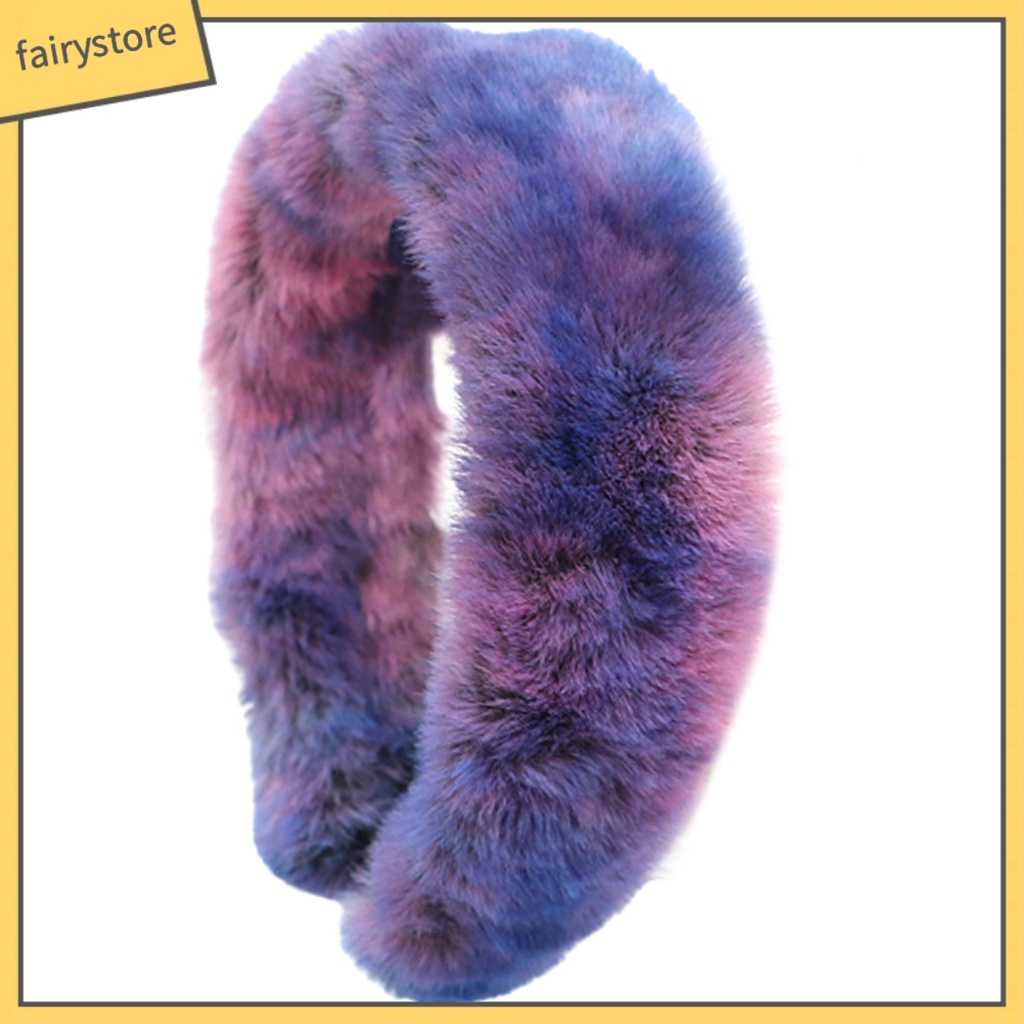 Băng Đô Cài Tóc Bằng Lông Thỏ Giả Nhiều Màu Sắc Phong Cách Retro Ngọt Ngào Dành Cho Nữ