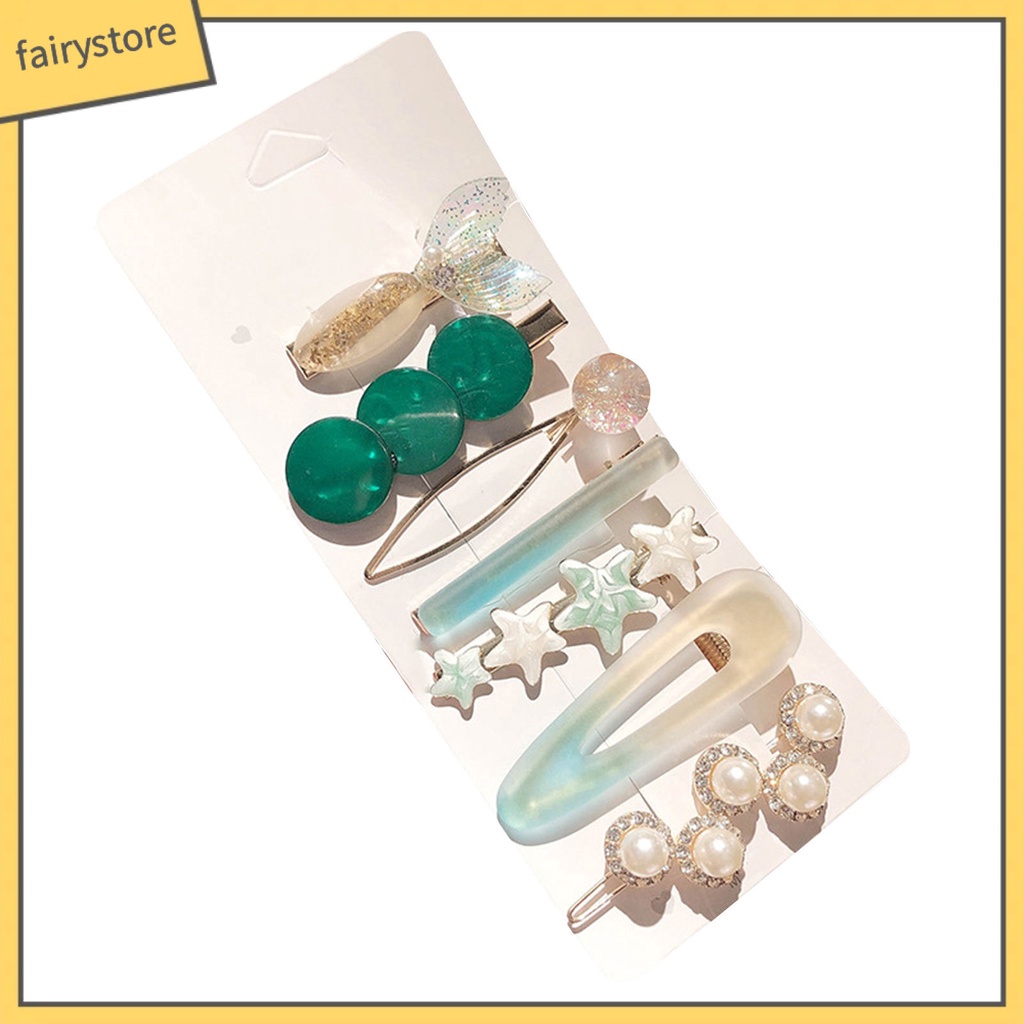 Set 6 / 7 / 8 Kẹp Tóc Đính Ngọc Trai Nhân Tạo Thời Trang Dành Cho Nữ