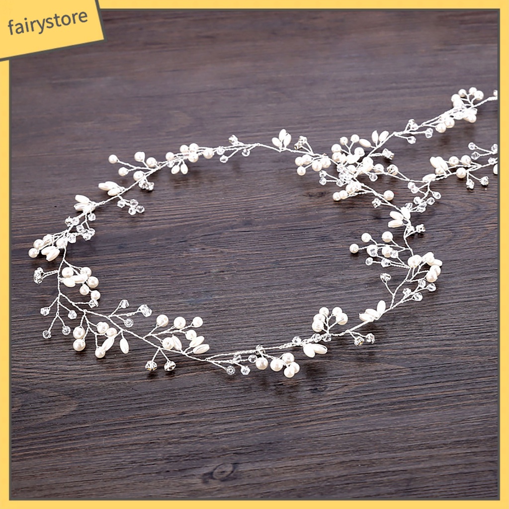 Tóc Giả Đính Ngọc Trai Lấp Lánh Đa Năng Thanh Lịch Cho Cô Dâu