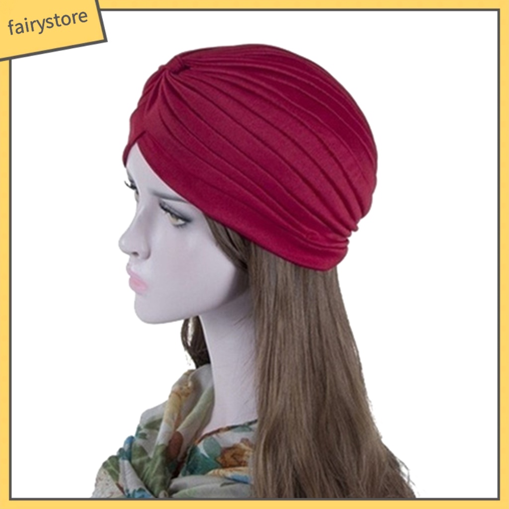 Mũ Trùm Đầu Chemo Màu Trơn Phối Bèo Thời Trang Unisex