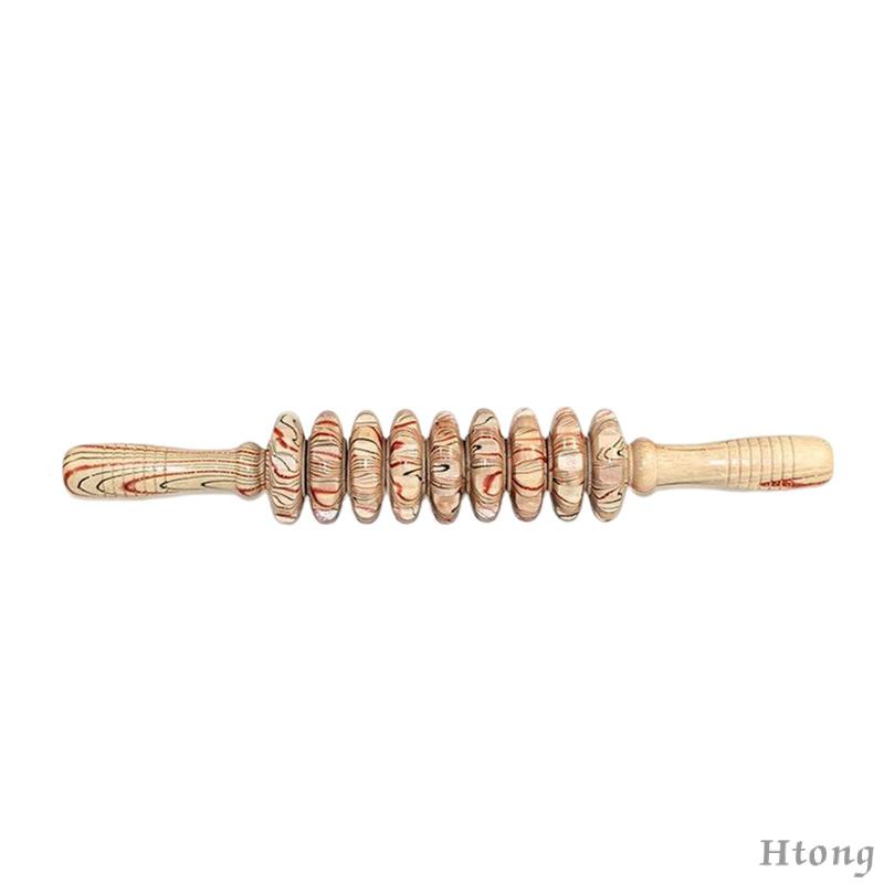 Dụng Cụ Lăn Mát Xa Cơ Bụng / Cơ / Đùi / Chân Cầm Tay 9 Bánh Xe Bằng Gỗ Chuyên Nghiệp Đa Năng Thích Hợp Làm Quà Tặng Cho Nam Và Nữ