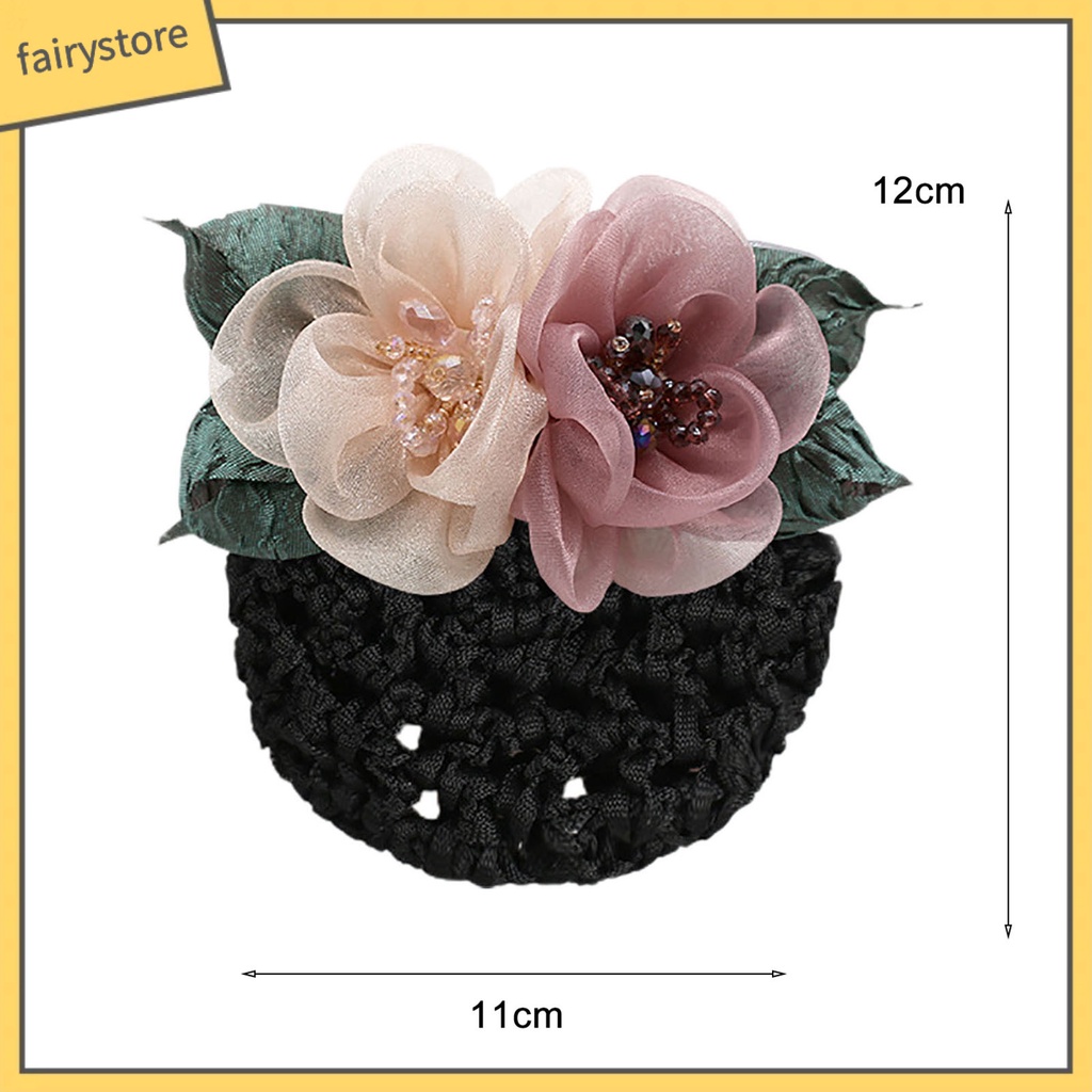 Dây Buộc Tóc Co Giãn Đính Hạt Và Hoa Ruy Băng Thanh Lịch Cho Nữ