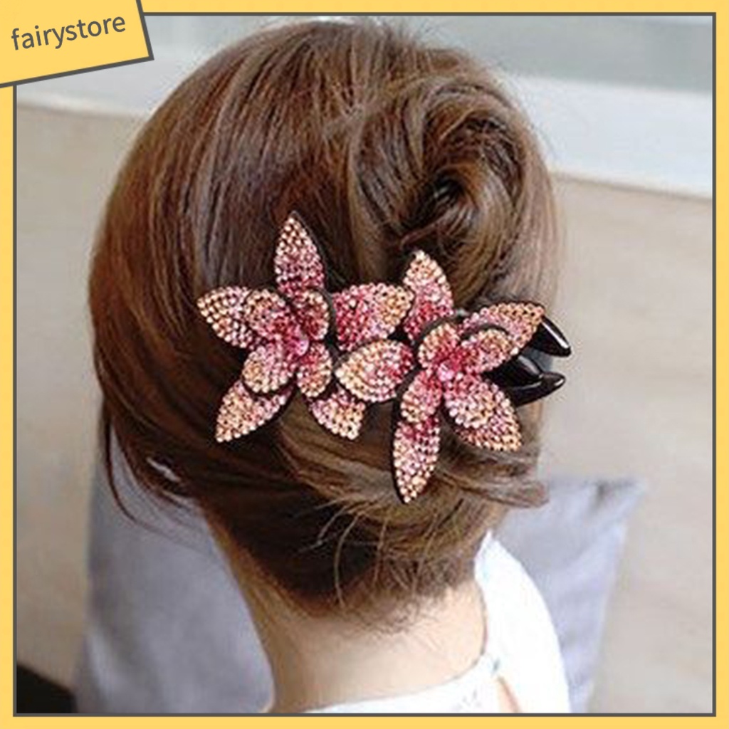 Kẹp Tóc Mỏ Vịt Đính Đá Hình Bông Hoa Xinh Xắn