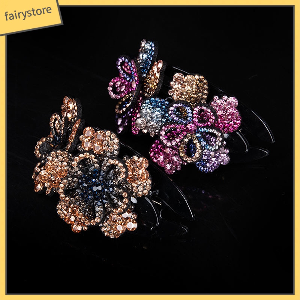 Kẹp Tóc Đính Đá Phong Cách Vintage Thanh Lịch Cho Nữ