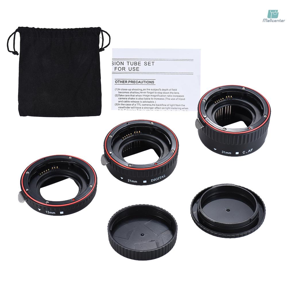 Andoer Macro Extension Tube Set 3-Piece 13mm 21mm 31mm Auto Focus Extension Tube Rings for Camera Body and Lens of 35mm SLR Compatible for  all EF and EF-S Lenses
