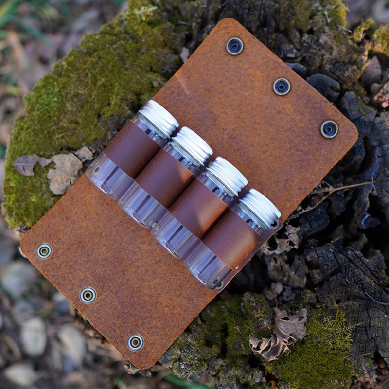 Hộp Đựng Gia Vị Bằng Da Bò Tiện Dụng Khi Đi Cắm Trại