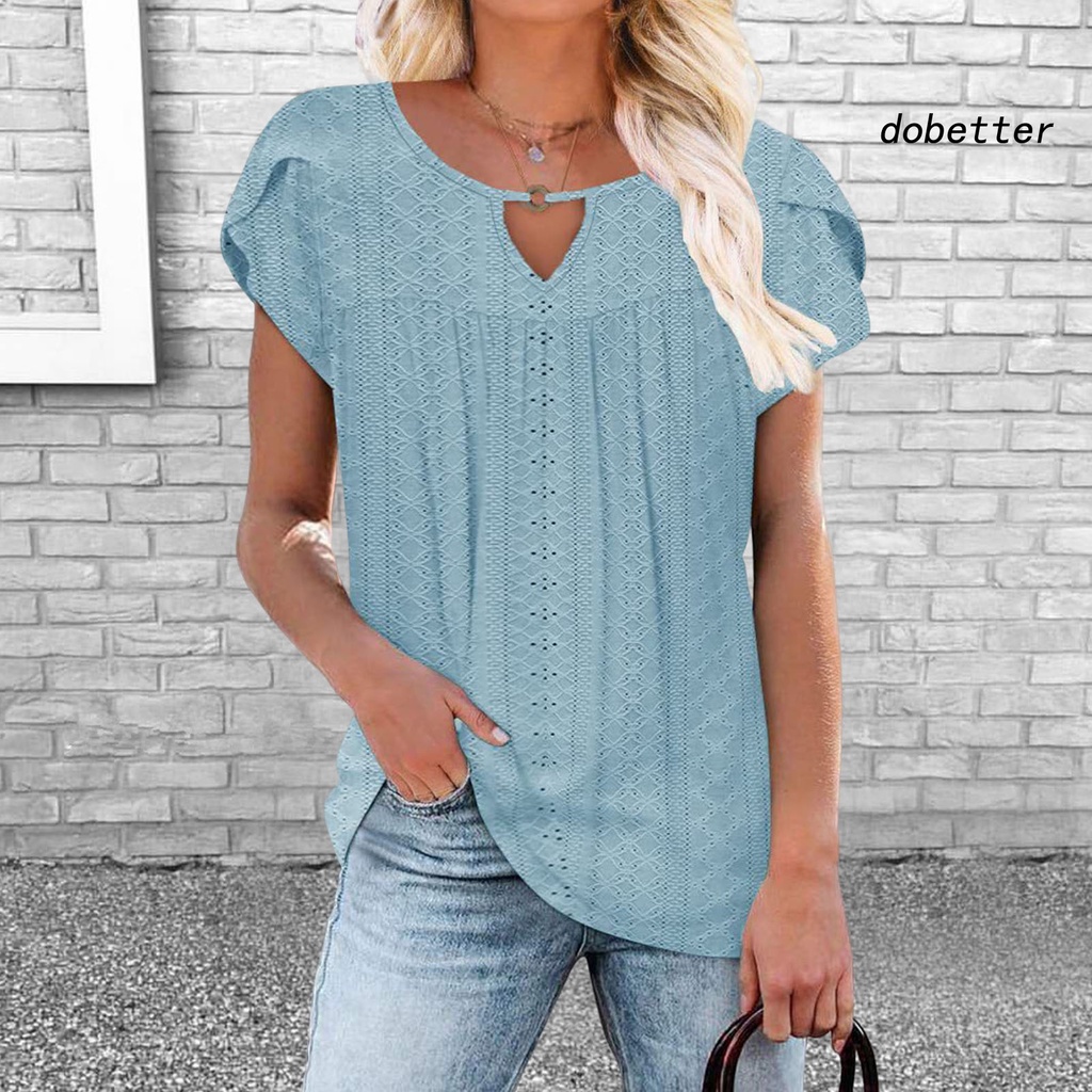 Áo Thun Tay Ngắn Cổ Tròn Viền Mềm Mại Thoáng Khí In Họa Tiết Hoa Màu Trơn Thời Trang Mùa Hè Cho Nữ