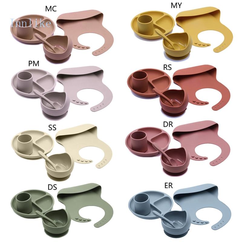 Bộ 5 Tô Ăn Silicone Không Chứa BPA Chống Thấm Nước Cho Bé