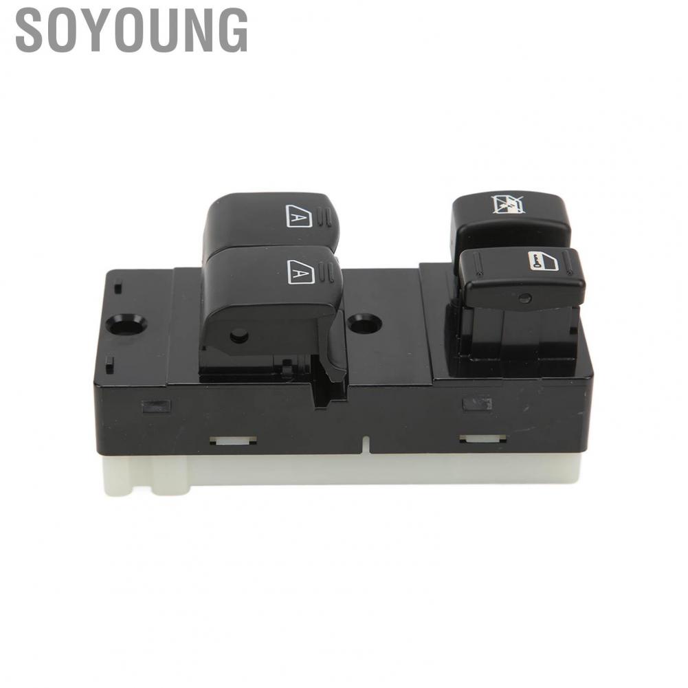 Soyoung Front Window Master  ABS Metal Switch Black 25401‑ZJ00A Replacement for Nissan Titan 2004-2015 2 Door Car