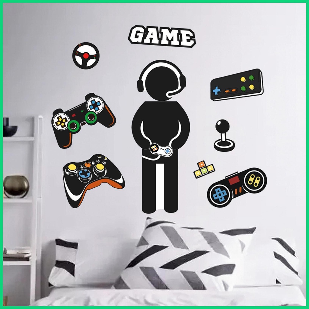 Miếng Dán Tường Dạ Quang Hình Tay Cầm Chơi Game Độc Đáo Trang Trí Nhà Cửa