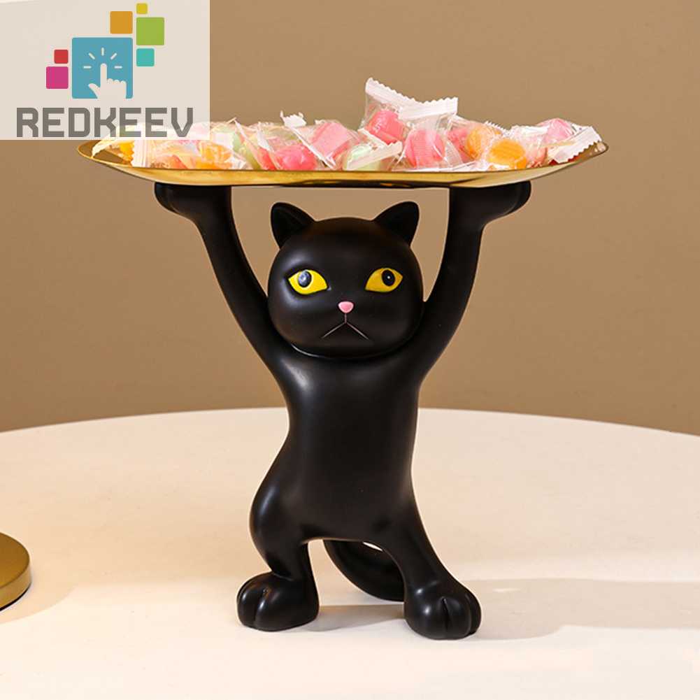 Khay Đựng Kẹo Hình Mèo Bằng Nhựa Resin Trang Trí Nội Thất