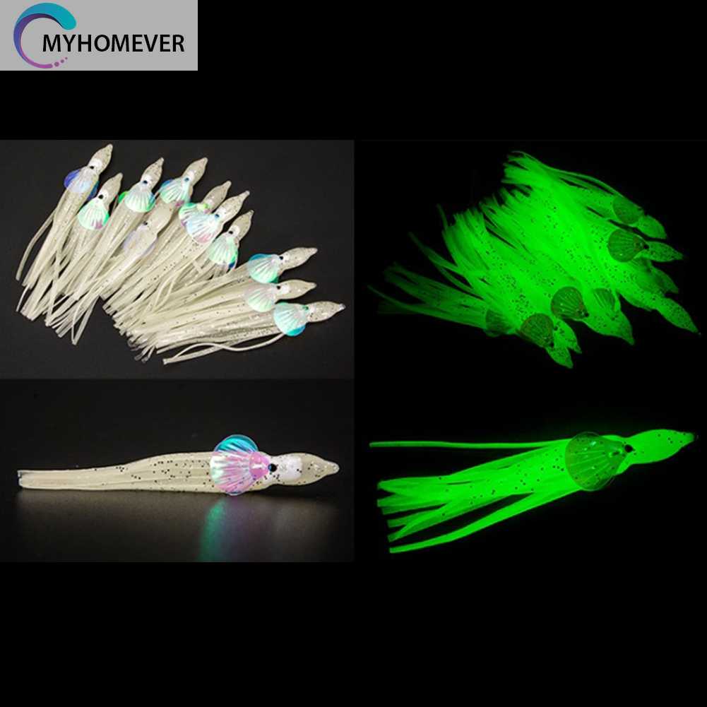 Bộ 10 Mồi Câu Giả Hình Bạch Tuộc Mềm 5cm 6cm 10cm