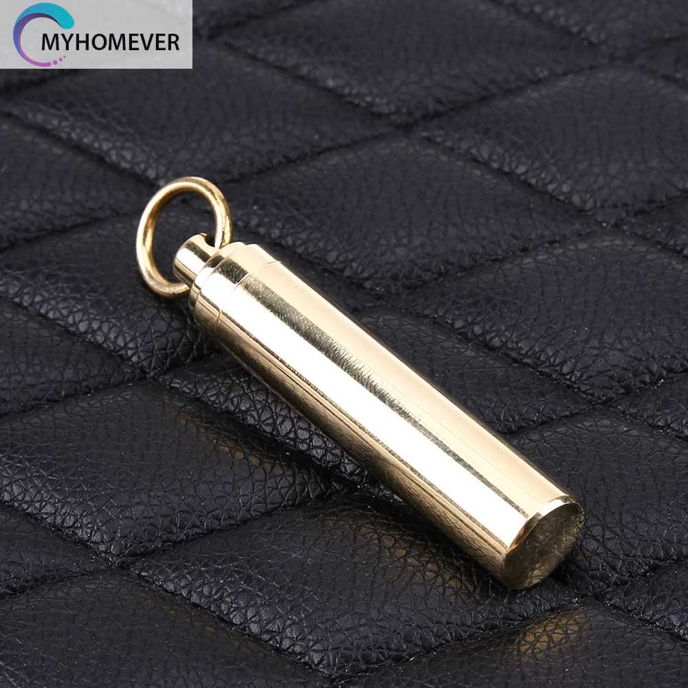 Móc Khóa Hình Chai Thuốc Mini Bằng Đồng Thau Chống Thấm Nước