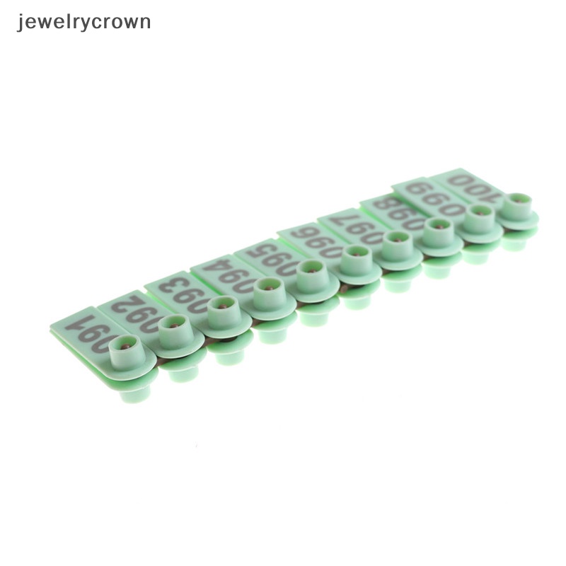 Set 100 Thẻ Ghi Số Bằng Nhựa Gắn Tai Gia Súc / Heo / Cừu / Bò Sát
