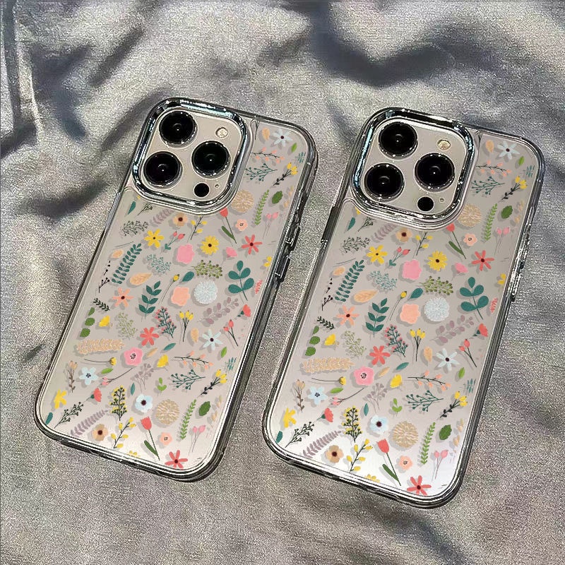 ✅Ốp Điện Thoại Mềm Chống Sốc Họa Tiết Hoa Đơn Giản Cho Iphone 12 14pro78 8X3Q max11 13plus