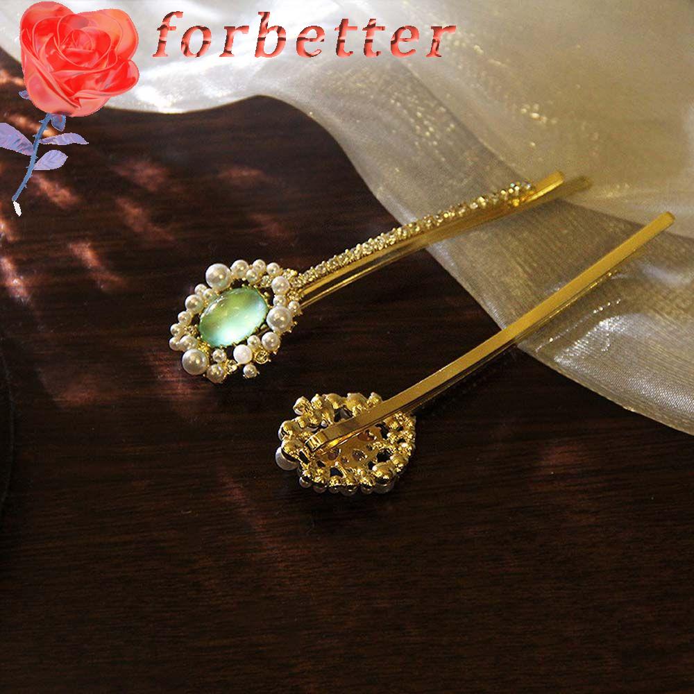 Kẹp Tóc Thiết Kế Xinh Xắn Thời Trang Cho Nữ|Kẹp Tóc Mái Bằng Ngọc Trai|Màu Xanh Lá Cây|Áo Kiểu Hàn Quốc Thiết Kế Trẻ Trung Cá Tính